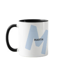 Tasse de café à monogramme et nom oversize moderne