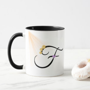 Tasse de café à monogramme lettre F