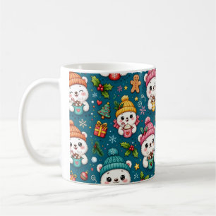 Tasse de café à motif de visages d'ours polaire Ka