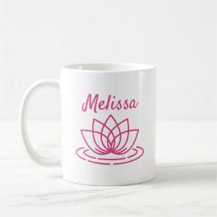 Tasse de café à nom personnalisé avec fleur de lot