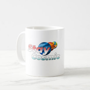 Tasse de café à typographie minimale Stay Cosmic