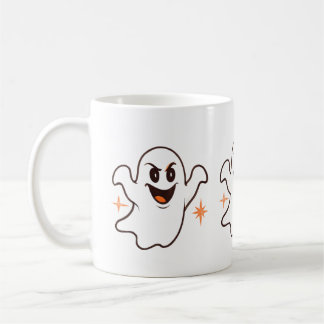 Tasse de café amusante avec un fantôme effrayant m