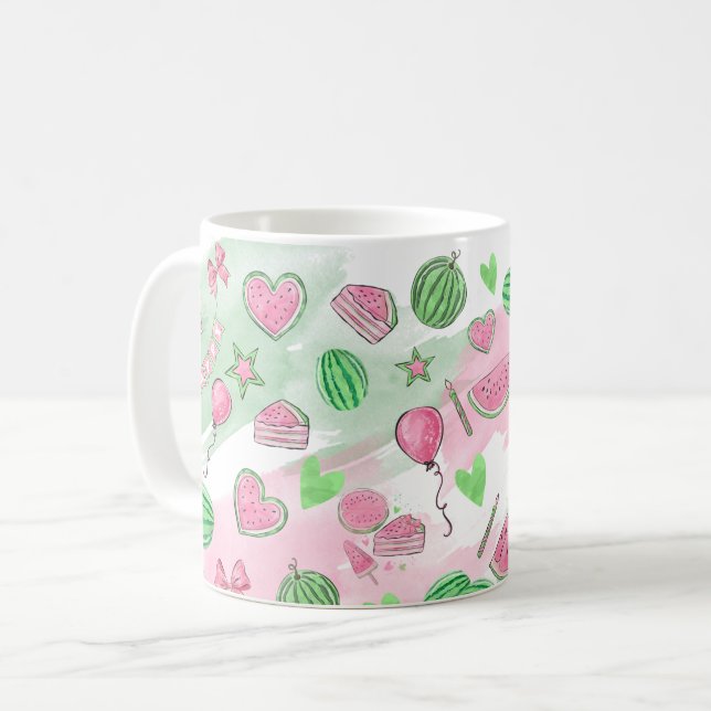 Tasse de café amusante pastèque d'été (Devant gauche)