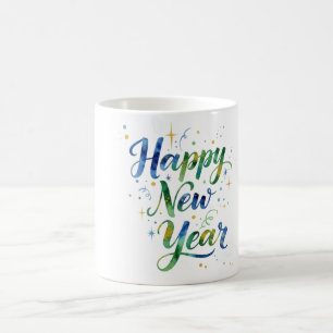 Tasse de café aquarelle Bonne Année