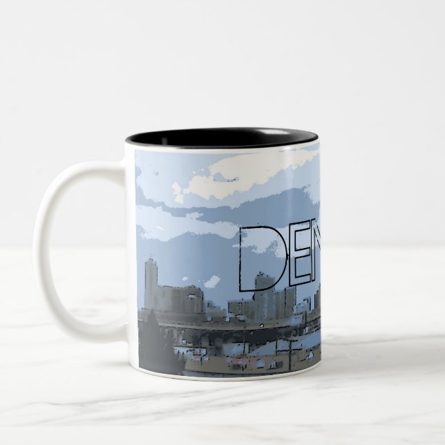 Tasse de café artistique d'horizon de Denver le (Gauche)