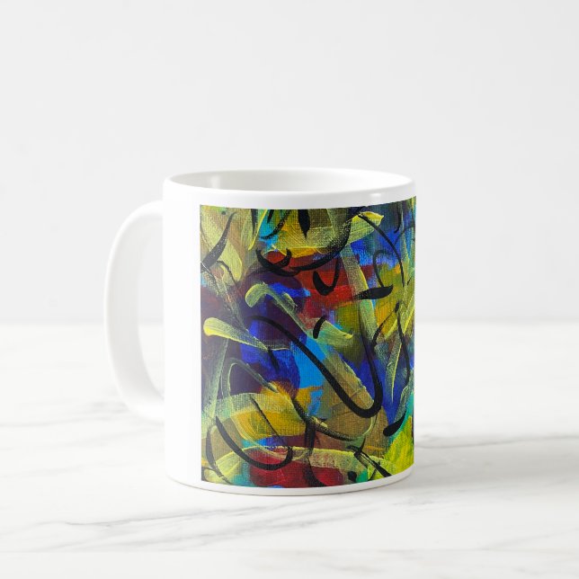 Tasse de café avec art abstrait (Devant gauche)
