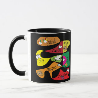Tasse de café avec citation inspirante Paix Joie A