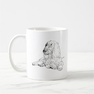 Tasse de café avec dessin au trait de Cocker Spani
