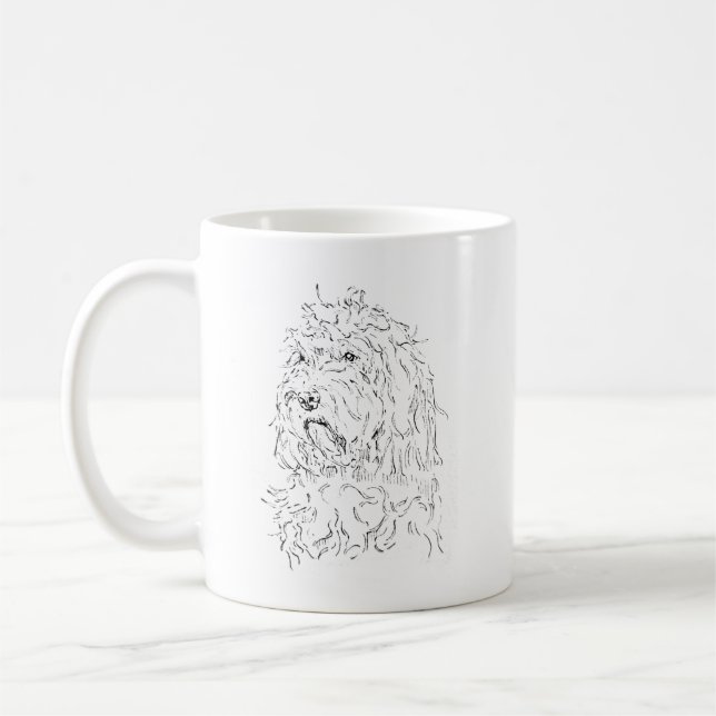 Tasse de café avec dessin de chien Cockapoo (Gauche)