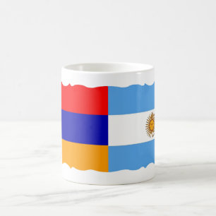 Tasse de café avec drapeau arménien et argentin