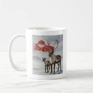 Tasse de café avec drapeau du GROENLAND et renne a