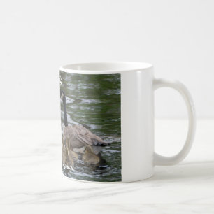 tasse de café avec la famille des oies