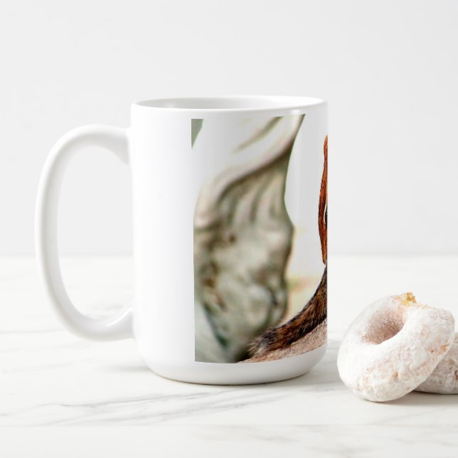 Tasse de café avec la photo de tamia (Avec donut)