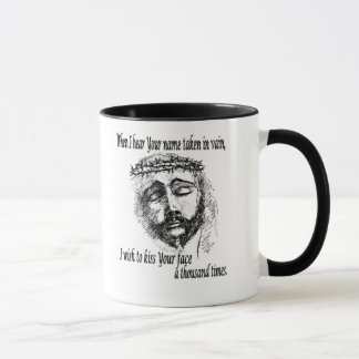 Tasse de café avec la tête du Christ