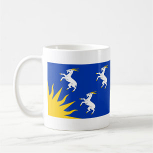 Tasse de café avec le drapeau du comté de Merionet