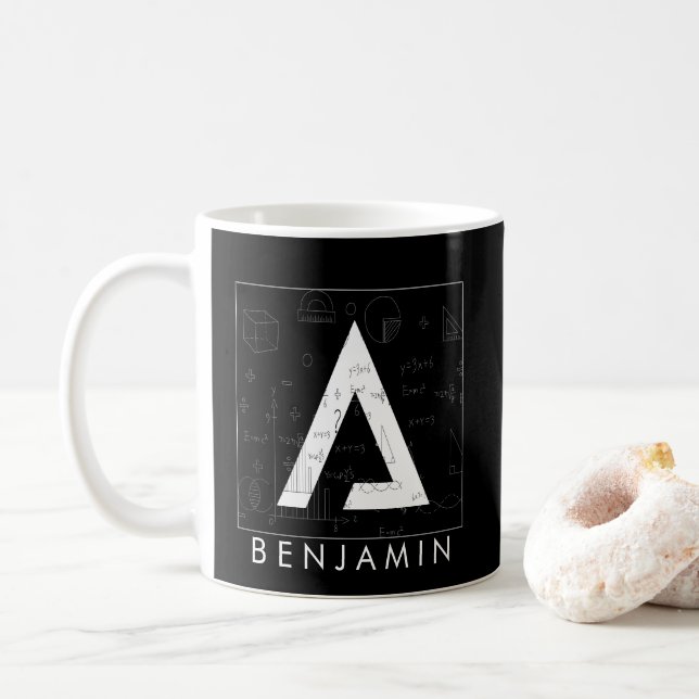 Tasse de café avec monogramme mathématique - symbo (Avec donut)