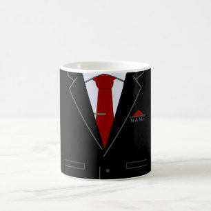 Tasse de café avec nom personnalisé Costume Noir e