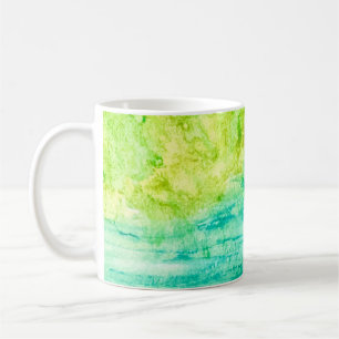 Tasse de café avec peinture à l'aquarelle d'océan
