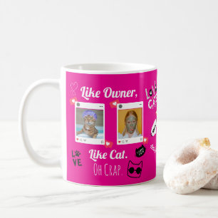 Tasse de café avec photo de chat personnalisée T