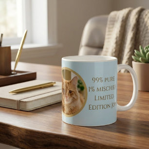 Tasse de café avec photo et nom de chat roux perso