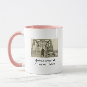 Tasse de café avec photo réelle d'un homme américa