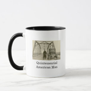 Tasse de café avec photo réelle d'un homme américa