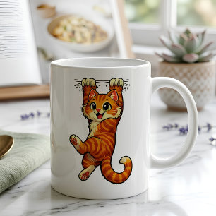 Tasse de café avec un chat roux mignon