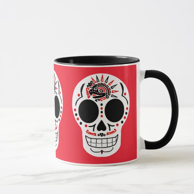 Tasse de café aztèque de CasaQ Eagle Calavera (Droite)