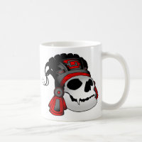 Tasse de café aztèque de crâne de guerrier