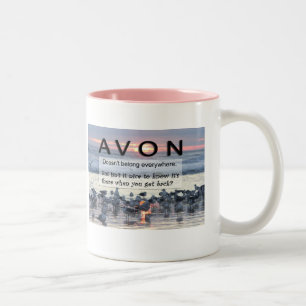 Tasse de café baguée rose d'AVON