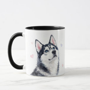 Tasse de café Beau Cœur Husky Sibérien