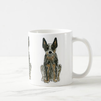 Tasse de café bleue de Heeler de chien australien