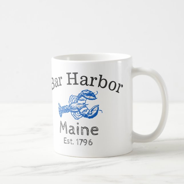 Tasse de café bleue du "Maine de port de barre" de (Droite)