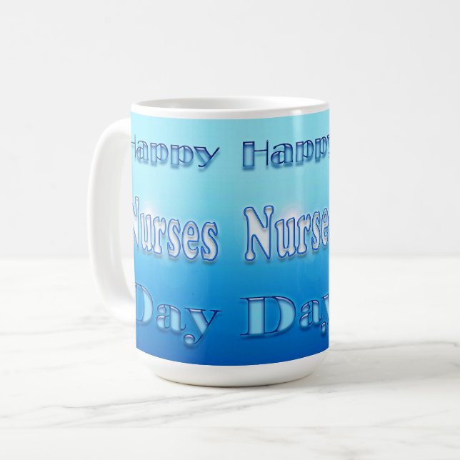 Tasse de café bleue pour la journée des infirmière (Devant gauche)
