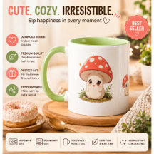 Tasse de café champignon mignon Kawaii – Bois Cott