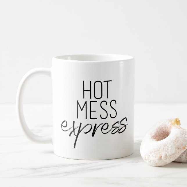 Tasse de café chaude de la vie de maman d'express (Avec donut)