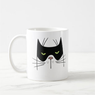 Tasse de café citation drôle de chat bonjour révei