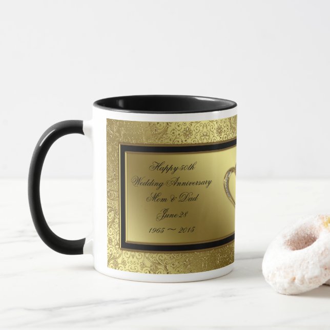 Tasse de café classique d'anniversaire de mariage (Avec donut)