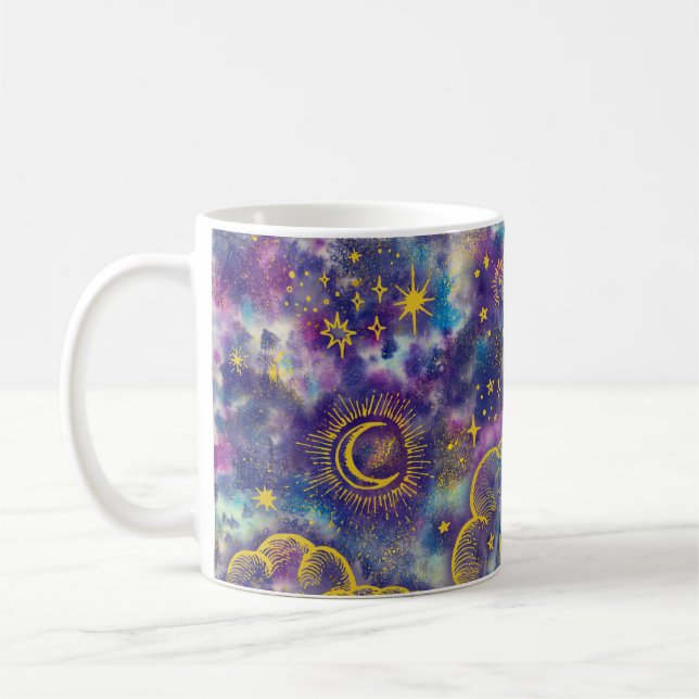 Tasse de café classique de "lune et d'étoiles" (Gauche)