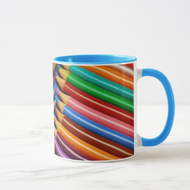 Tasse de café colorée d'impression de crayon de (Droite)
