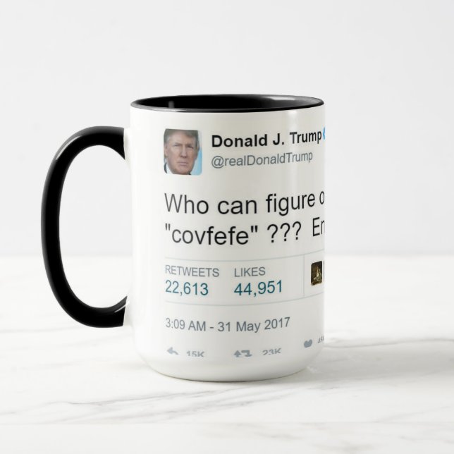 TASSE de CAFÉ COMBINÉE de COVFEFE 15OZ PAR ZAZZ_IT (Gauche)