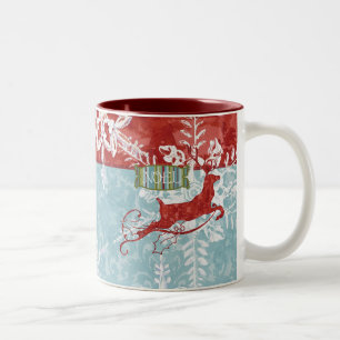 Tasse de café contemporaine de Noel de renne de