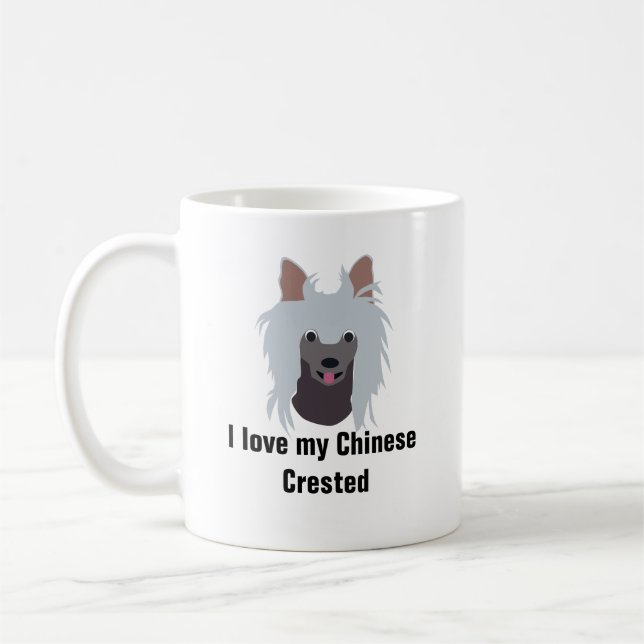 Tasse de café crêtée chinoise de chien - Chinois (Gauche)