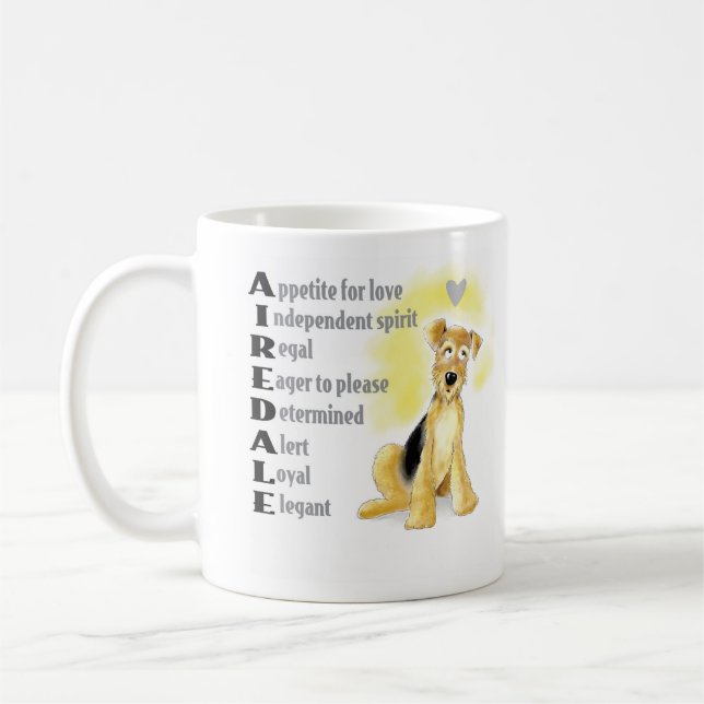 Tasse de café d'Airedale (Gauche)
