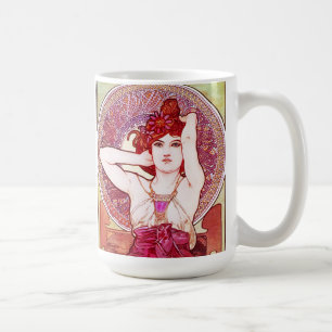Tasse de café d'améthyste d'Alphonse Mucha