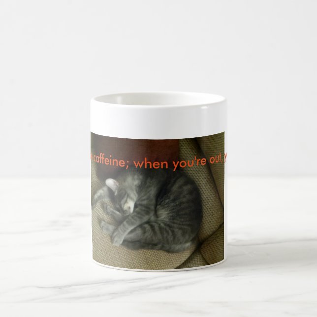 Tasse de café d'amoureux de les chats ; chat tigré (Centre)
