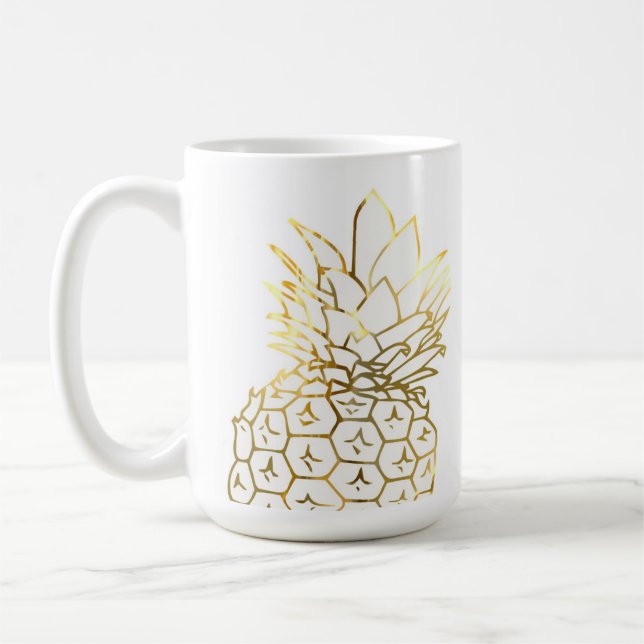 Tasse de café d'ananas d'or de Faux (Gauche)