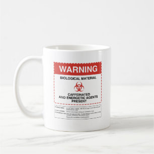 Tasse de café d'avertissement de Biohazard (carré)