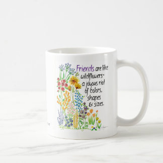 Tasse de café de "amis" ; fleurit la tasse de