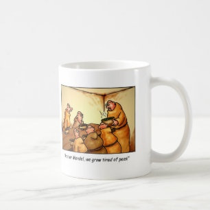 Tasse de café de bande dessinée, les pois de